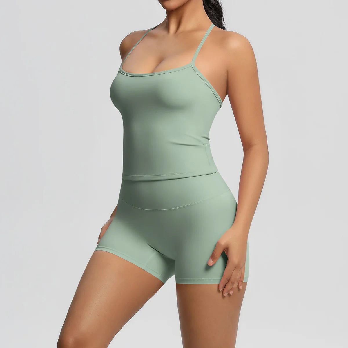 Women Tracksuits 2 PCS Sport Set Shorts Bra Yoga Set Fitness Training Elastic Sportswear Workout Overalls Gym Clothes Yoga Suit