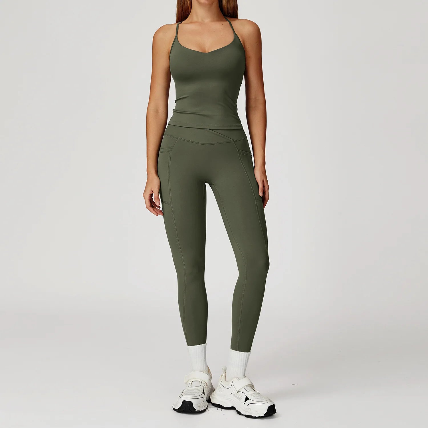 Women Sportswear Yoga Set 2PCS Sport Suit Gym Workout Clothes Women's Tracksuits Fitness Gym Vest High Waist Sports Leggings