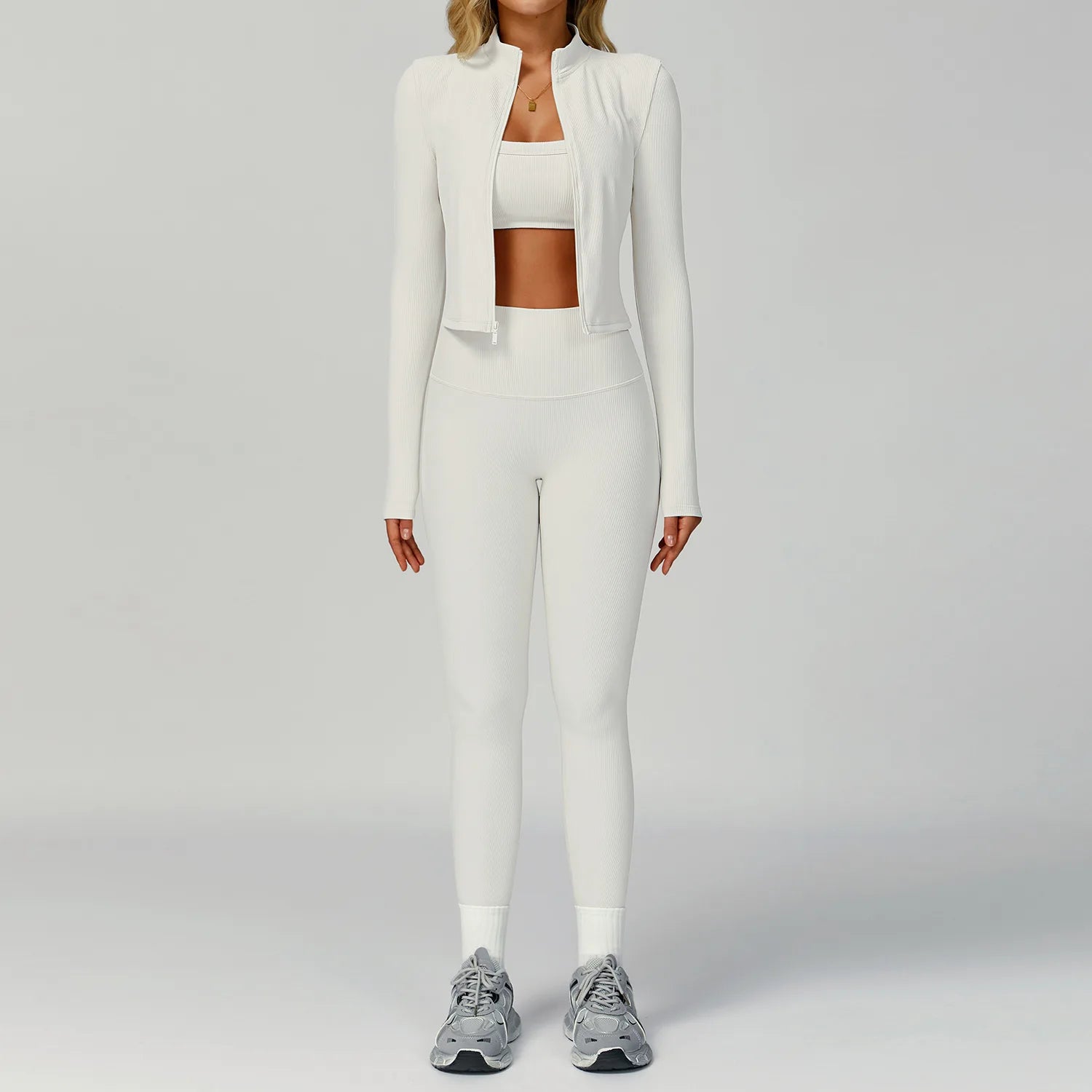 Seamless Ribbed Yoga Sets 2 Pieces Workout Sets Women Gym Suits Ribbed Crop Tank High Waist Shorts Outfits Fitness Running Suit