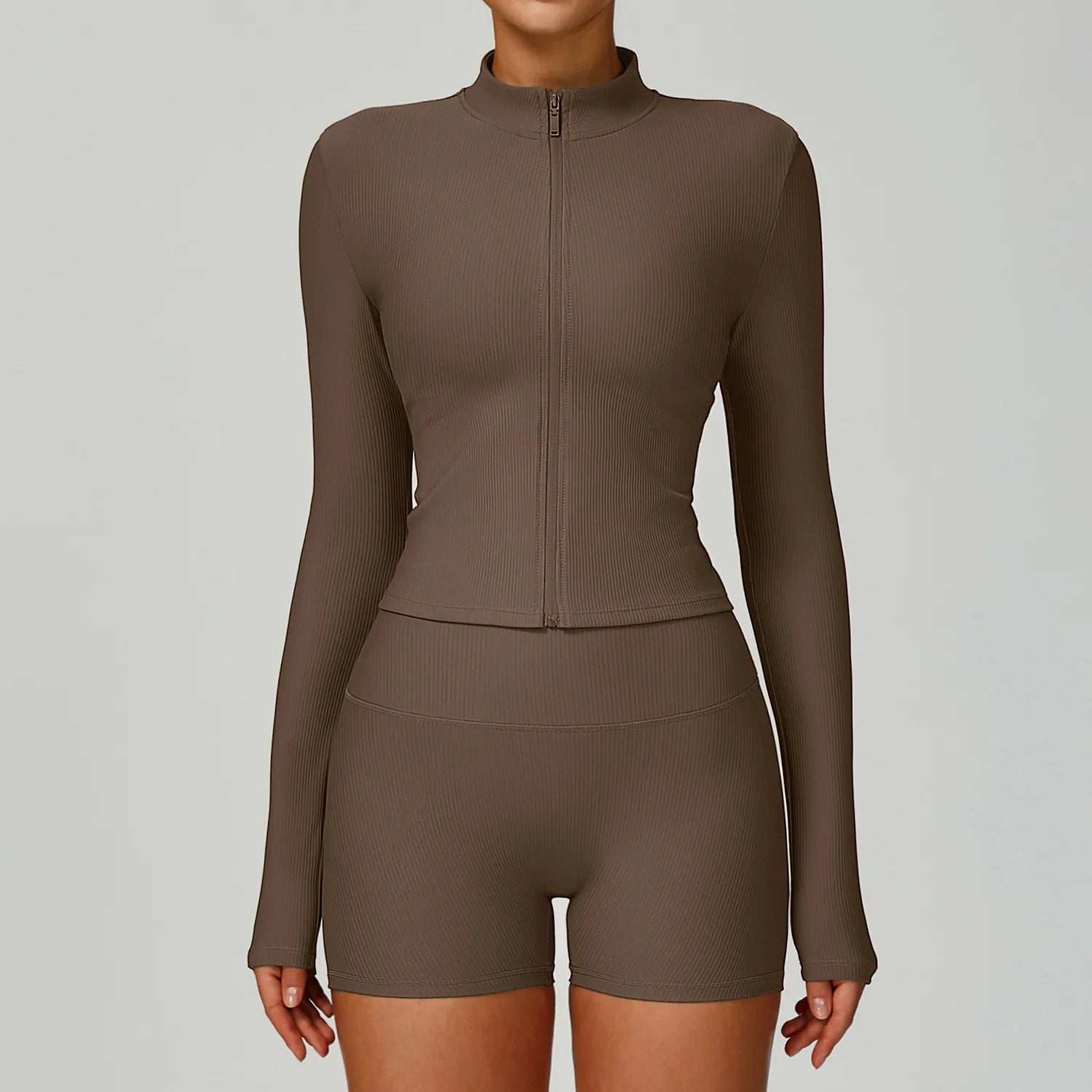 Seamless Ribbed Yoga Sets 2 Pieces Workout Sets Women Gym Suits Ribbed Crop Tank High Waist Shorts Outfits Fitness Running Suit