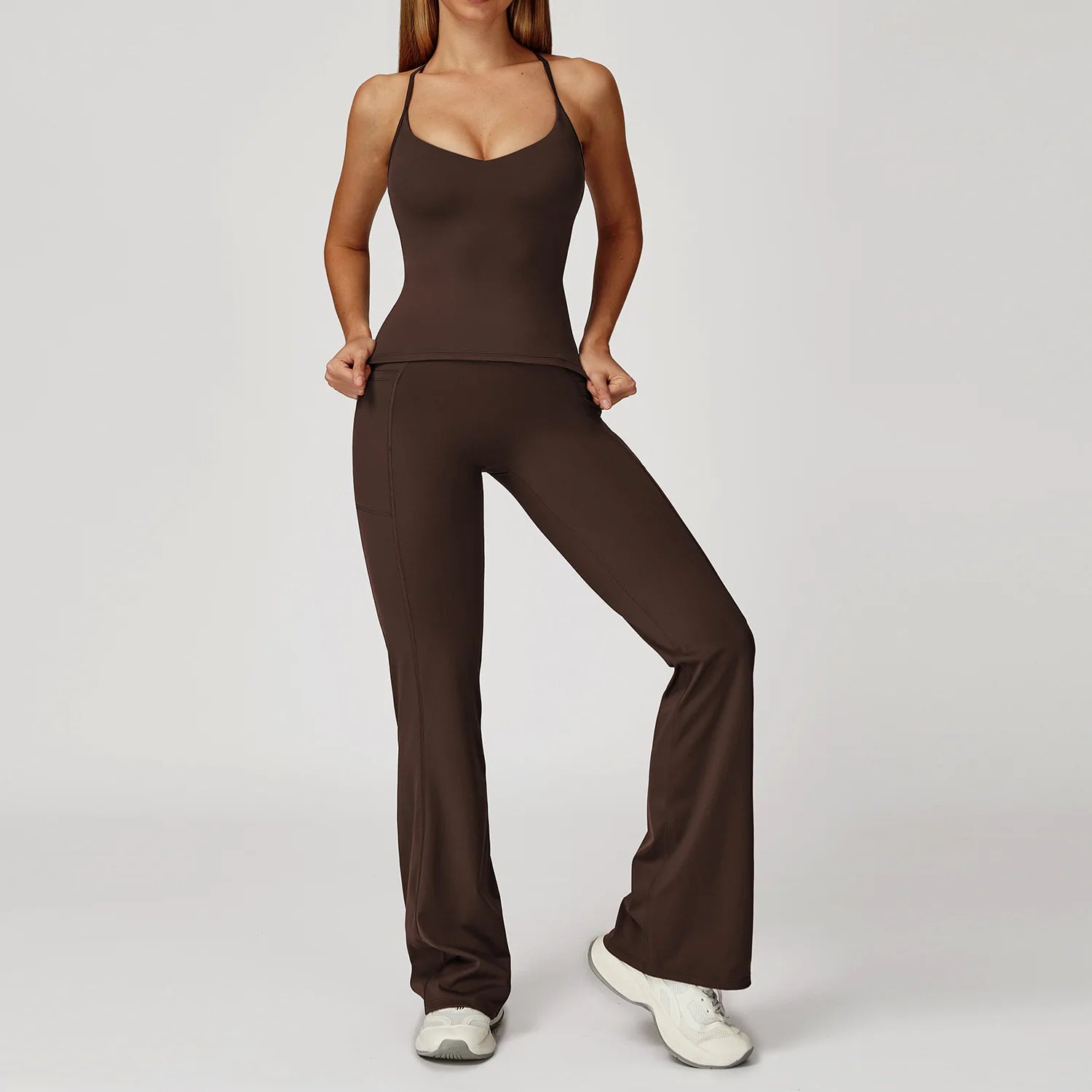 Women Sportswear Yoga Set 2PCS Sport Suit Gym Workout Clothes Women's Tracksuits Fitness Gym Vest High Waist Sports Leggings