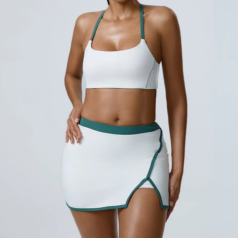Yoga Set 2 Piece Sportswear Gym Clothes Women Sports Set Sport Bra Top High Waist Shorts Fitness Suit Running Workout Tracksuit