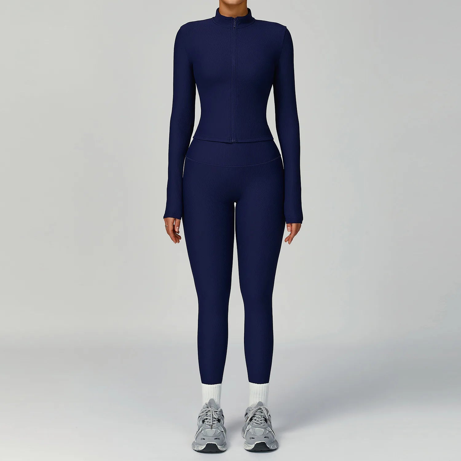 Seamless Ribbed Yoga Sets 2 Pieces Workout Sets Women Gym Suits Ribbed Crop Tank High Waist Shorts Outfits Fitness Running Suit
