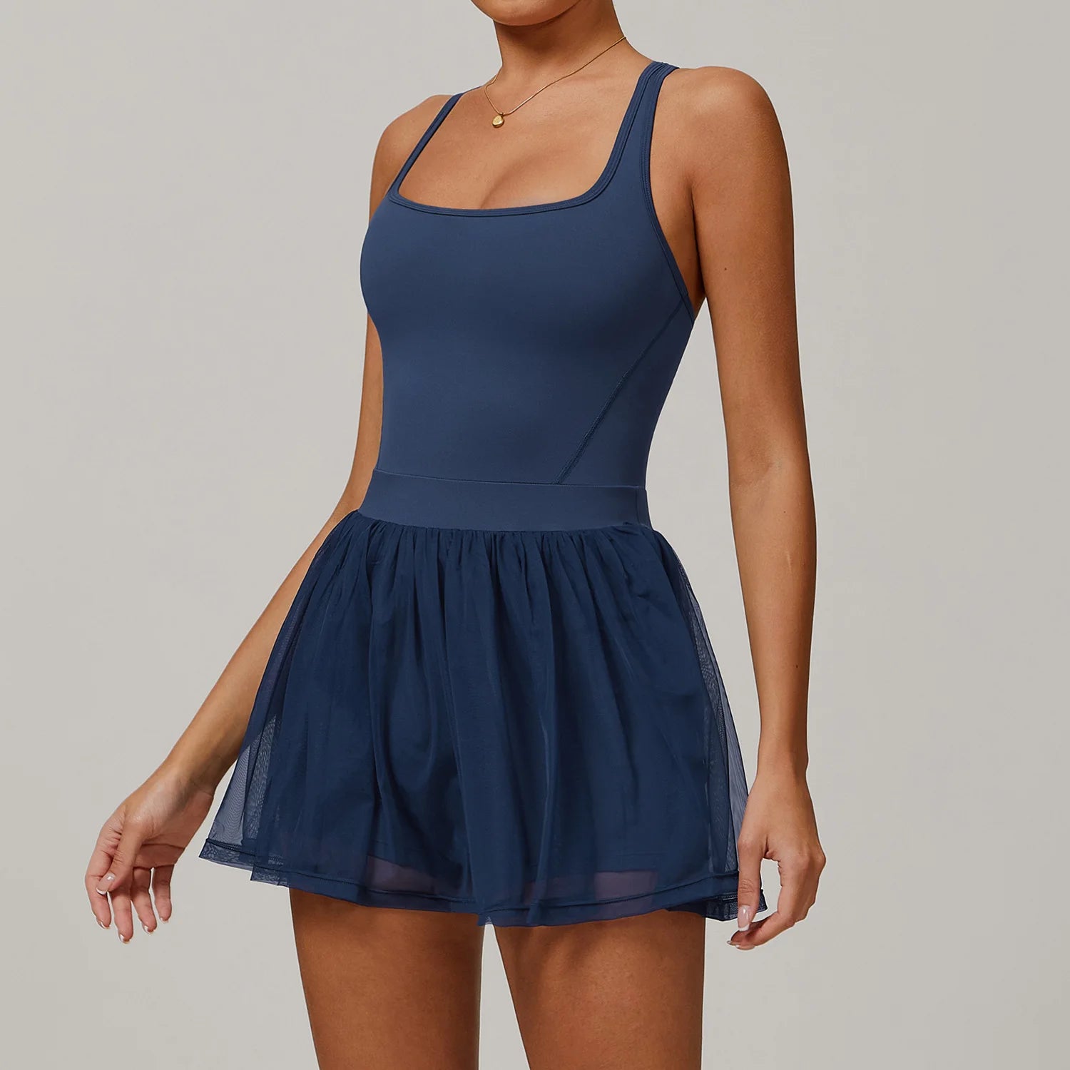 Women Bodysuits Fitness Sports Bodysuit Skirt Yoga Suit Breathable Quick Drying Running Anti Exposure Tennis Skirt Yoga Clothing