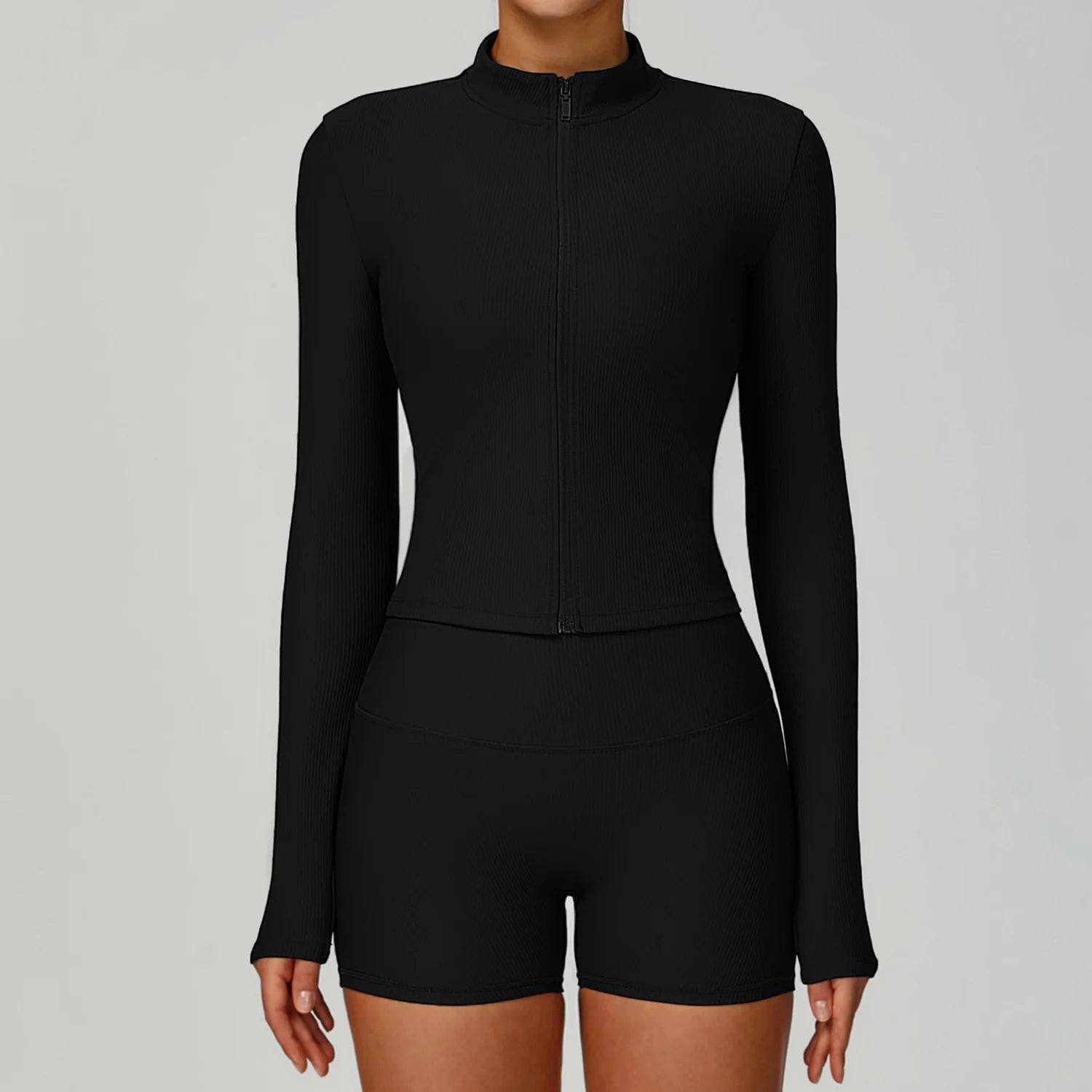 Seamless Ribbed Yoga Sets 2 Pieces Workout Sets Women Gym Suits Ribbed Crop Tank High Waist Shorts Outfits Fitness Running Suit