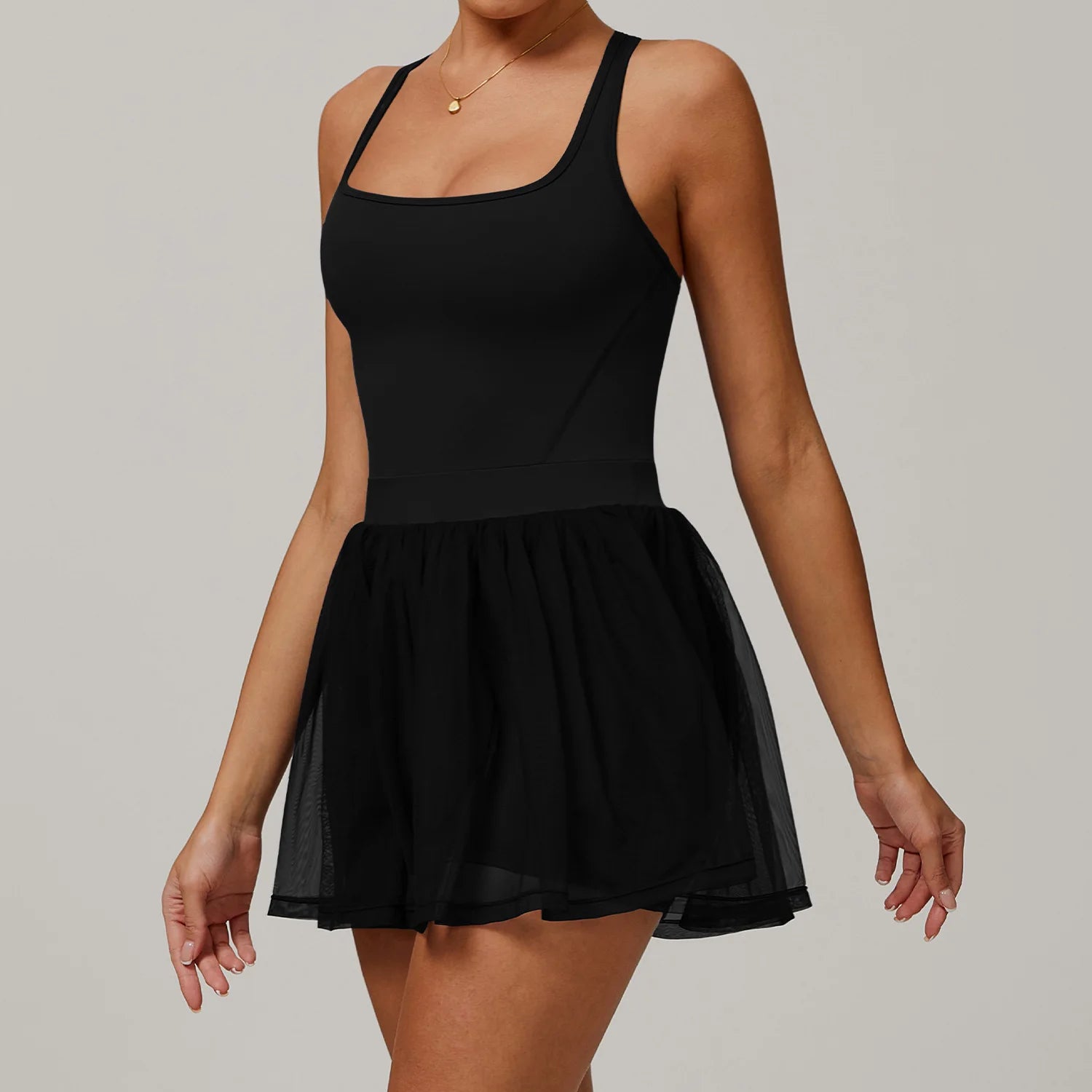 Women Bodysuits Fitness Sports Bodysuit Skirt Yoga Suit Breathable Quick Drying Running Anti Exposure Tennis Skirt Yoga Clothing