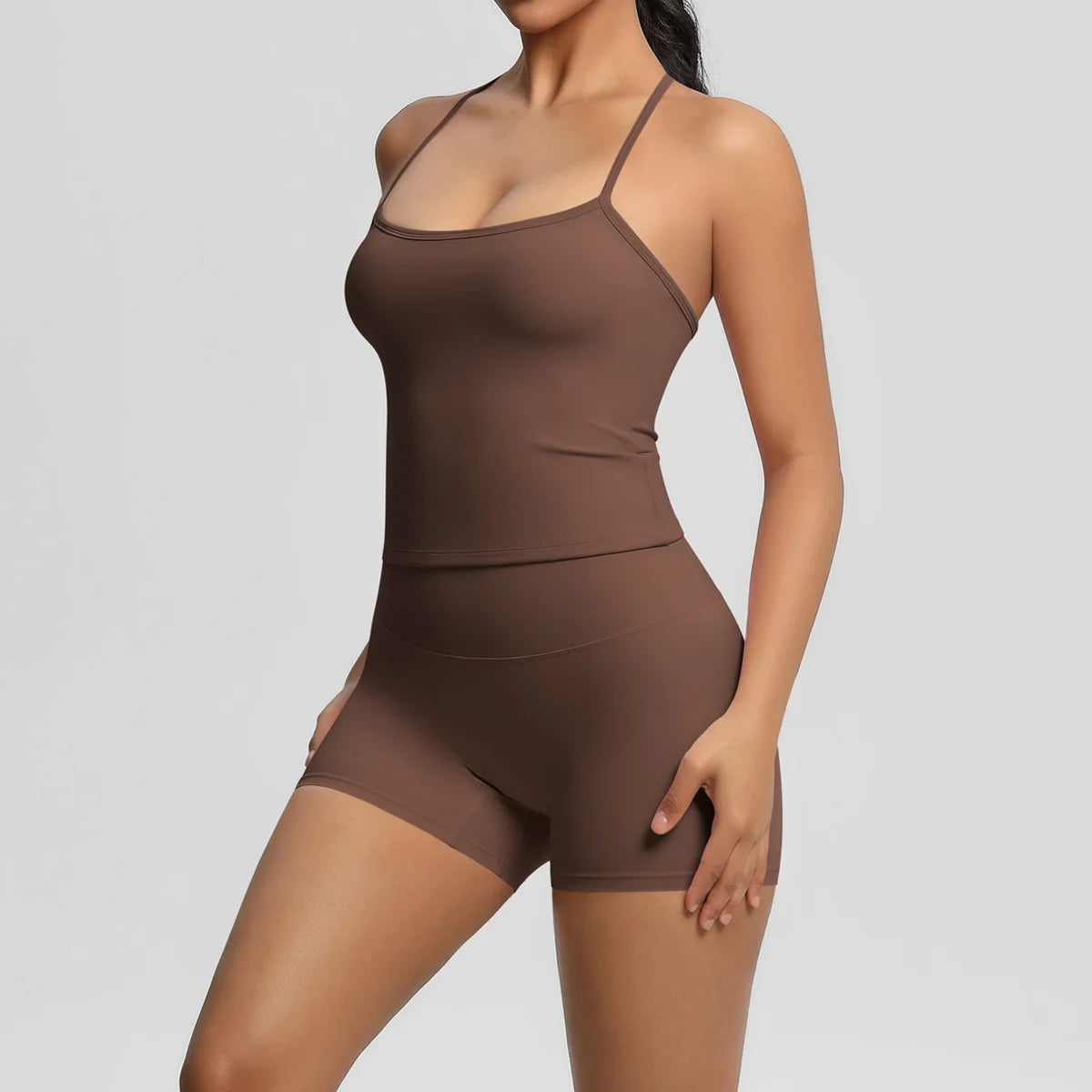 Women Tracksuits 2 PCS Sport Set Shorts Bra Yoga Set Fitness Training Elastic Sportswear Workout Overalls Gym Clothes Yoga Suit