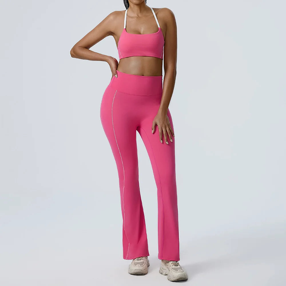 Yoga Set 2 Piece Sportswear Gym Clothes Women Sports Set Sport Bra Top High Waist Shorts Fitness Suit Running Workout Tracksuit