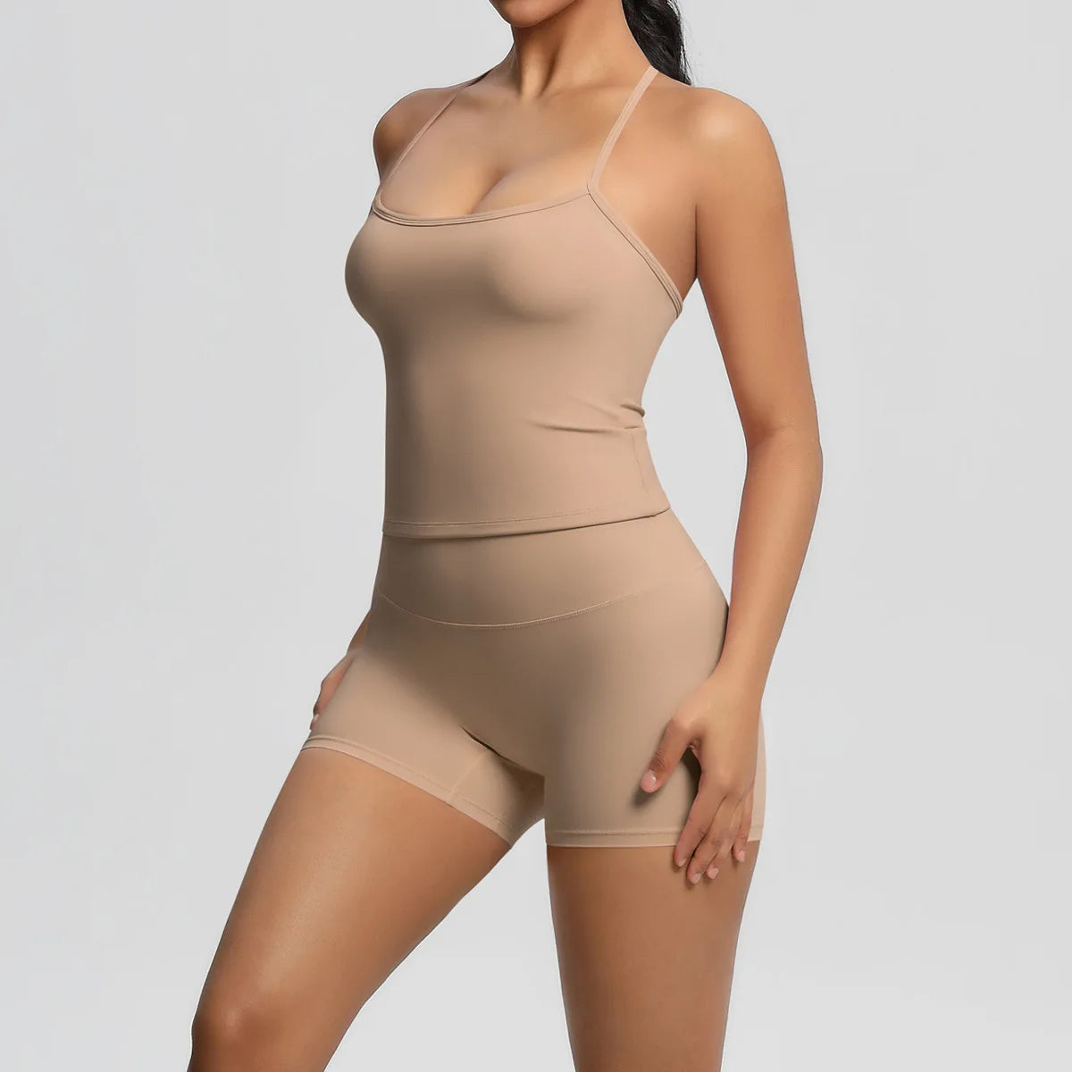 Women Tracksuits 2 PCS Sport Set Shorts Bra Yoga Set Fitness Training Elastic Sportswear Workout Overalls Gym Clothes Yoga Suit