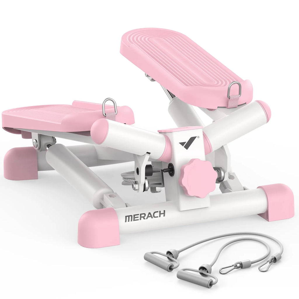 MERACH Mini Stepper for Home Workout – 330LBS Capacity with Resistance Bands