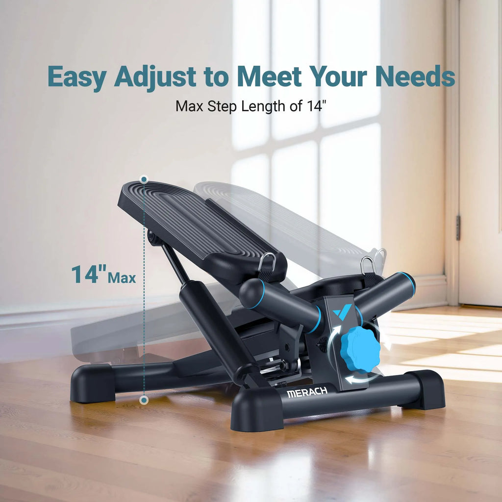 MERACH Mini Stepper for Home Workout – 330LBS Capacity with Resistance Bands