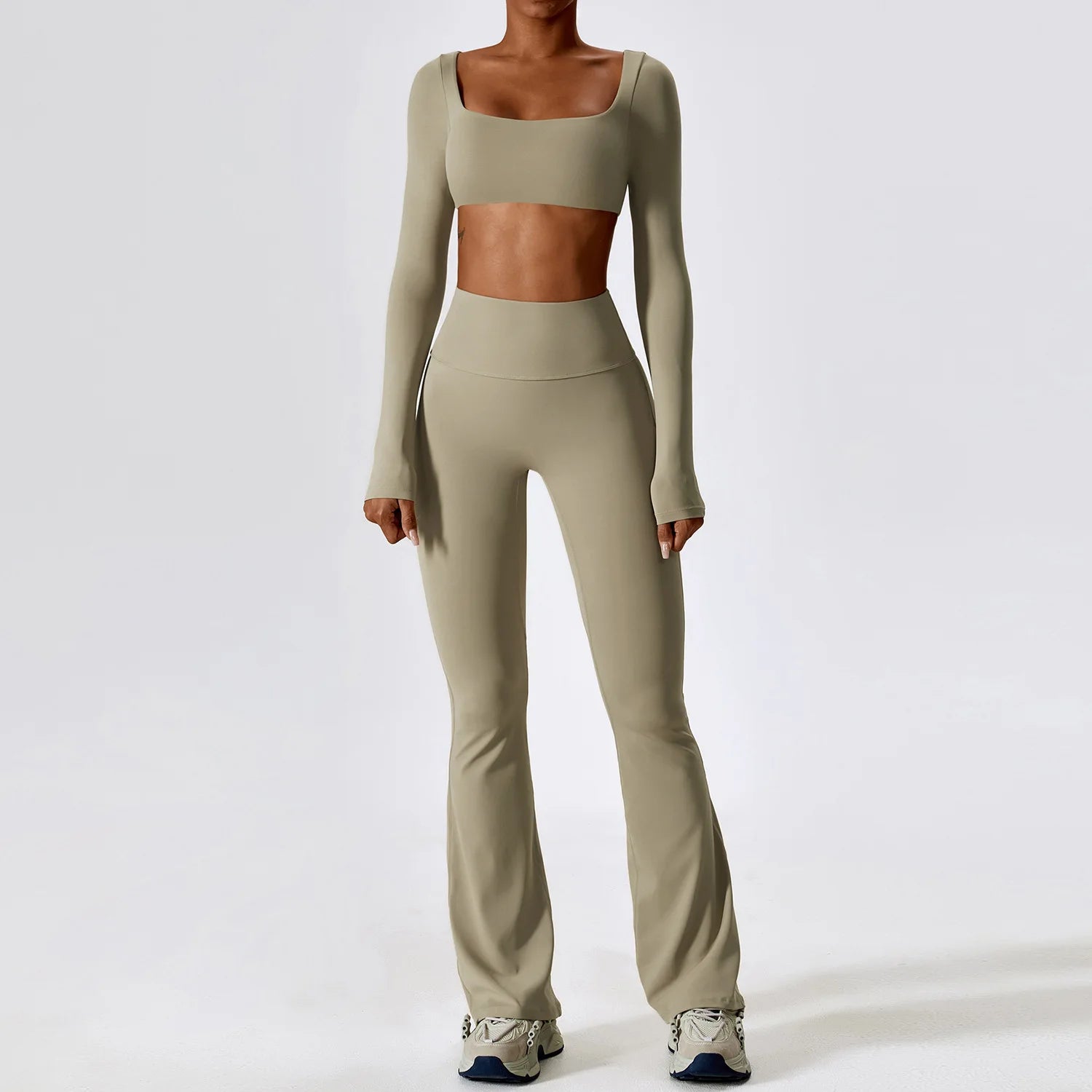 Seamless Yoga Set 2PCS Sportswear Women Workout Clothes Athletic Wear Gym Legging Fitness Bra Crop Top Long Sleeve Sports Suits