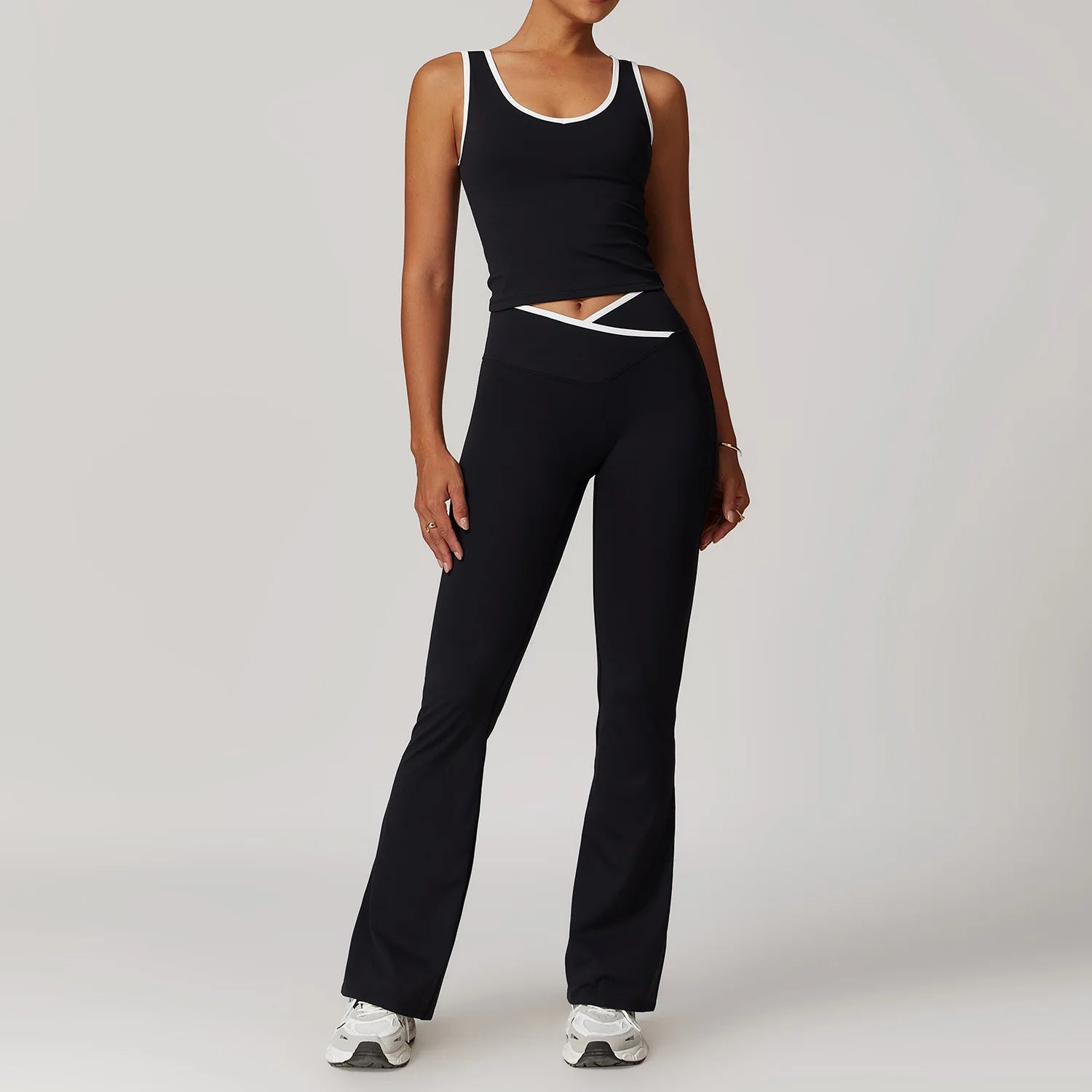 2 Pieces Gym Set Women's Sportswear Sports Bra Top High-waisted Long Pants Tracksuits Suitable For Outdoor Sports Workout Suit