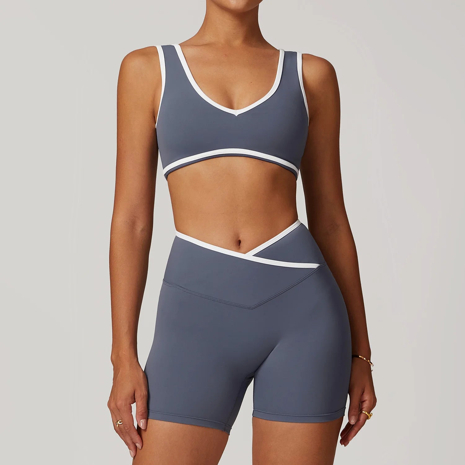 2 Pieces Gym Set Women's Sportswear Sports Bra Top High-waisted Long Pants Tracksuits Suitable For Outdoor Sports Workout Suit