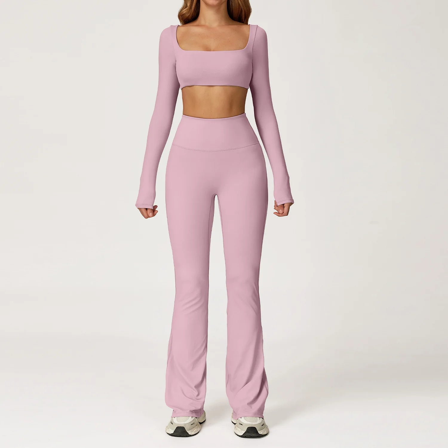 Seamless Yoga Set 2PCS Sportswear Women Workout Clothes Athletic Wear Gym Legging Fitness Bra Crop Top Long Sleeve Sports Suits