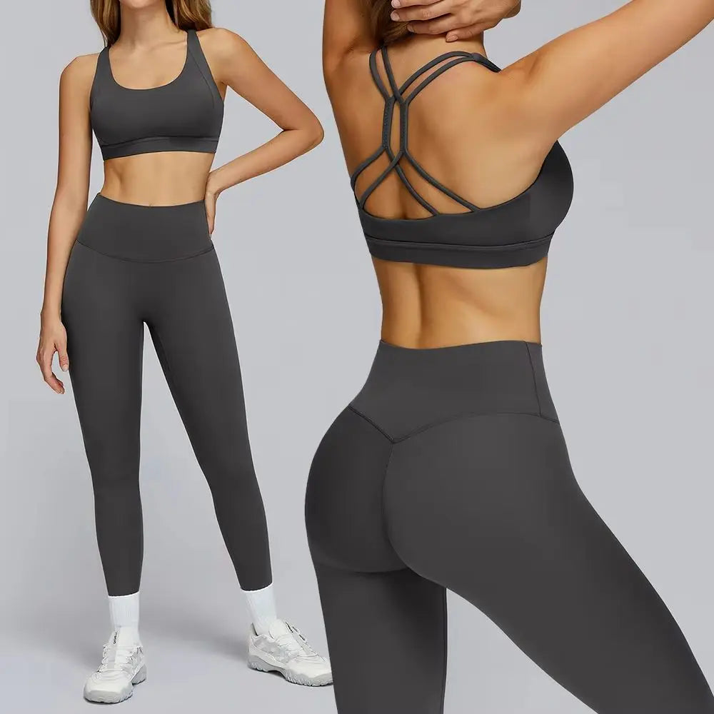 Yoga Set 2 Pieces Sports Suits Women Sportswear Yoga Clothes Athletic Wear Women's Tracksuits Gym Workout Legging Fitness Bra