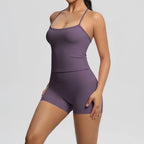 Women Tracksuits 2 PCS Sport Set Shorts Bra Yoga Set Fitness Training Elastic Sportswear Workout Overalls Gym Clothes Yoga Suit