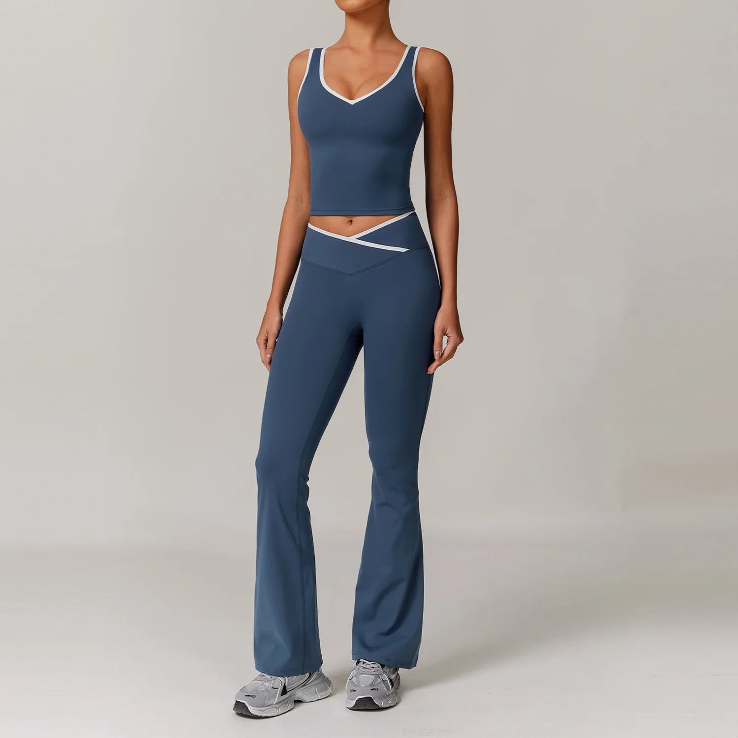 2 Pieces Gym Set Women's Sportswear Sports Bra Top High-waisted Long Pants Tracksuits Suitable For Outdoor Sports Workout Suit