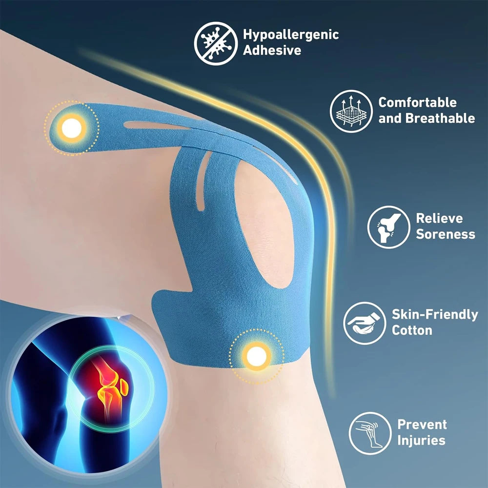 Knee Tape for Pain Relief & Sports Support – 10PCS