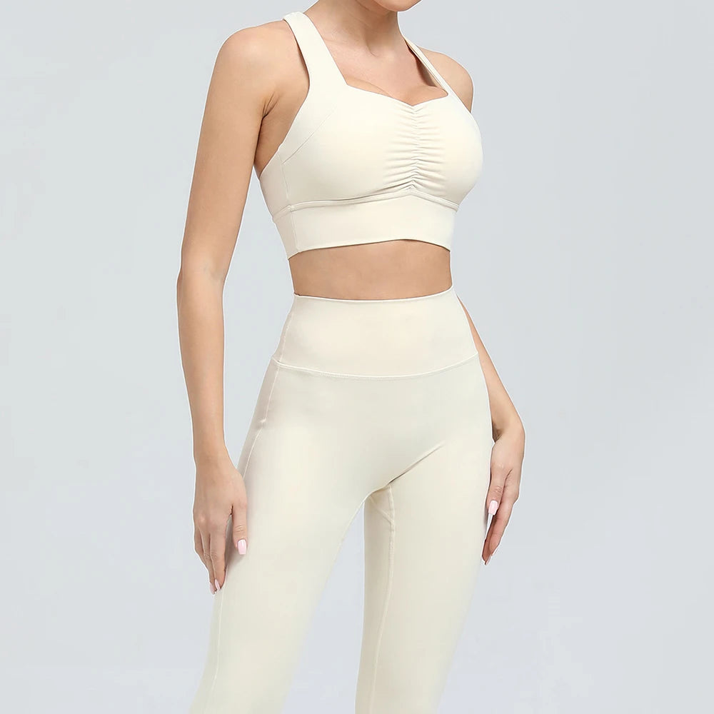 2PCS Sportswear Yoga Set Gym Clothes Yoga Suits For Women Tracksuits Sports Leggings Stretch Fitness Bra Women's Gym Clothing