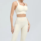 2PCS Sportswear Yoga Set Gym Clothes Yoga Suits For Women Tracksuits Sports Leggings Stretch Fitness Bra Women's Gym Clothing