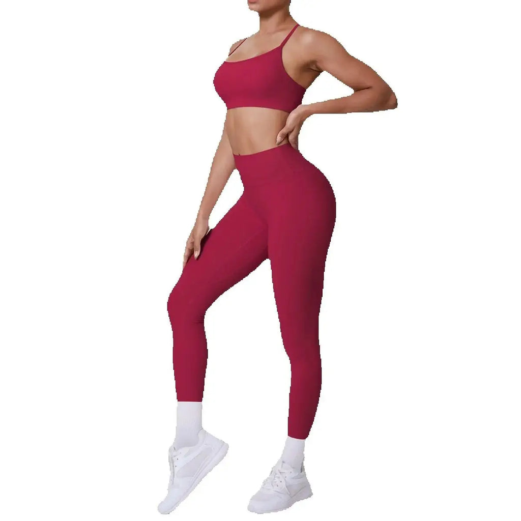 2 Pieces Women Tracksuit Yoga Set Sports Bra Fitness Suit Running High Waist Sports Tights Workout Athletic Wear Yoga Outfits
