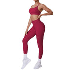 2 Pieces Women Tracksuit Yoga Set Sports Bra Fitness Suit Running High Waist Sports Tights Workout Athletic Wear Yoga Outfits
