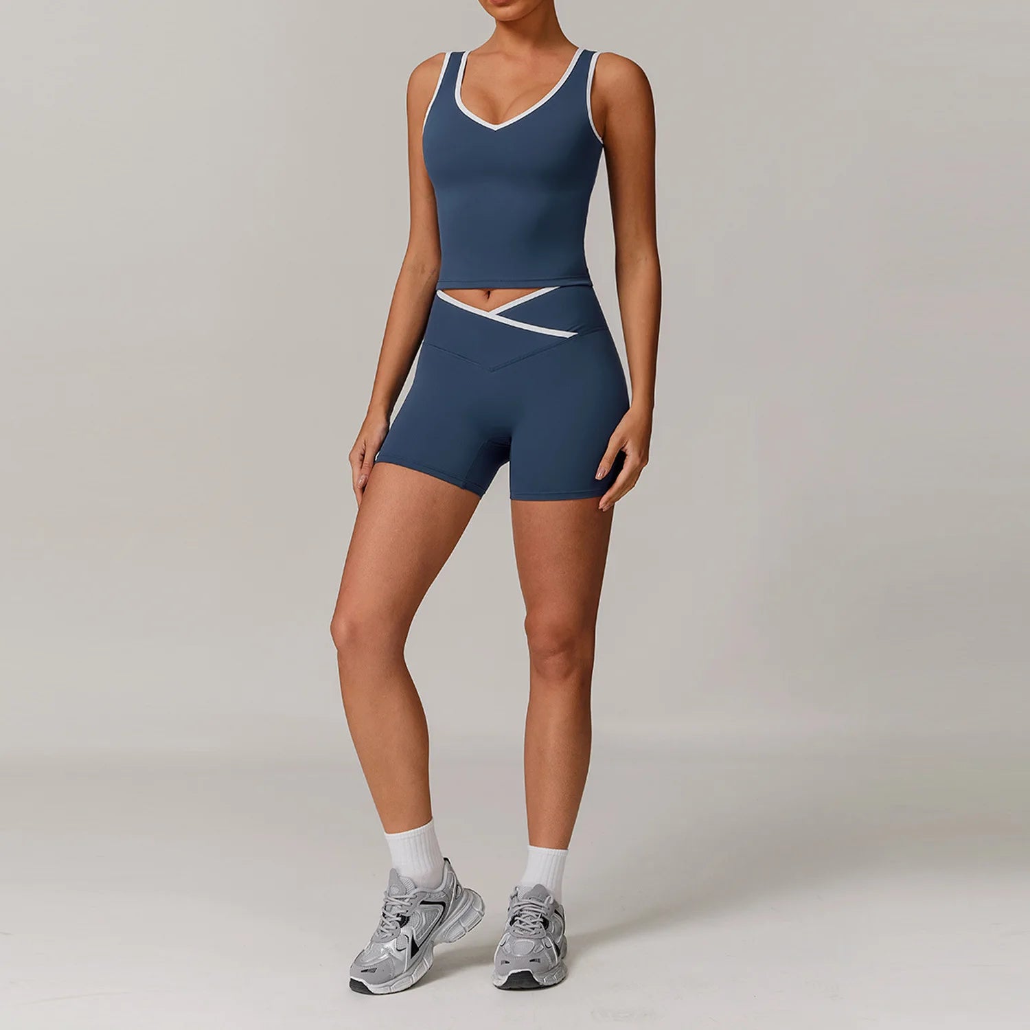 2 Pieces Gym Set Women's Sportswear Sports Bra Top High-waisted Long Pants Tracksuits Suitable For Outdoor Sports Workout Suit