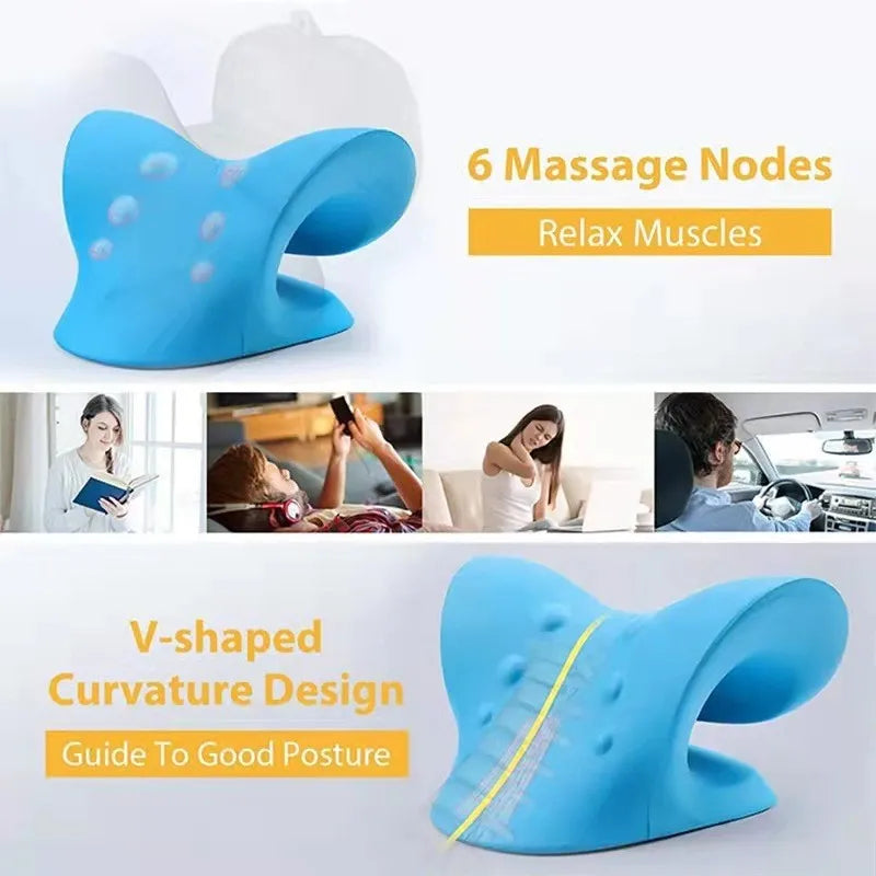 Cervical Neck Stretcher & Traction Pillow – Shoulder & Spine Relaxation Device