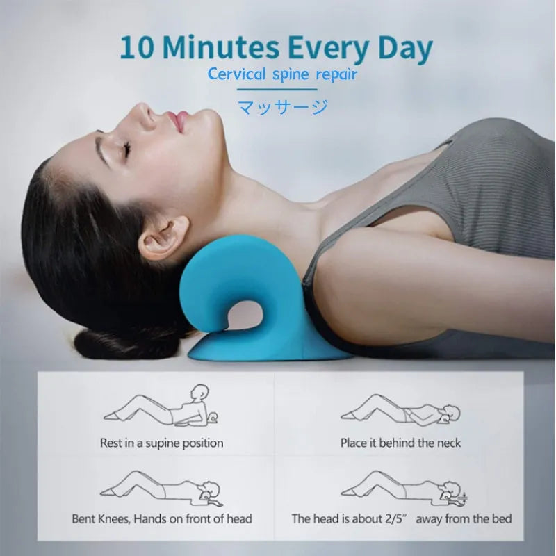 Cervical Neck Stretcher & Traction Pillow – Shoulder & Spine Relaxation Device
