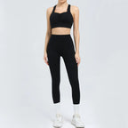 2PCS Sportswear Yoga Set Gym Clothes Yoga Suits For Women Tracksuits Sports Leggings Stretch Fitness Bra Women's Gym Clothing