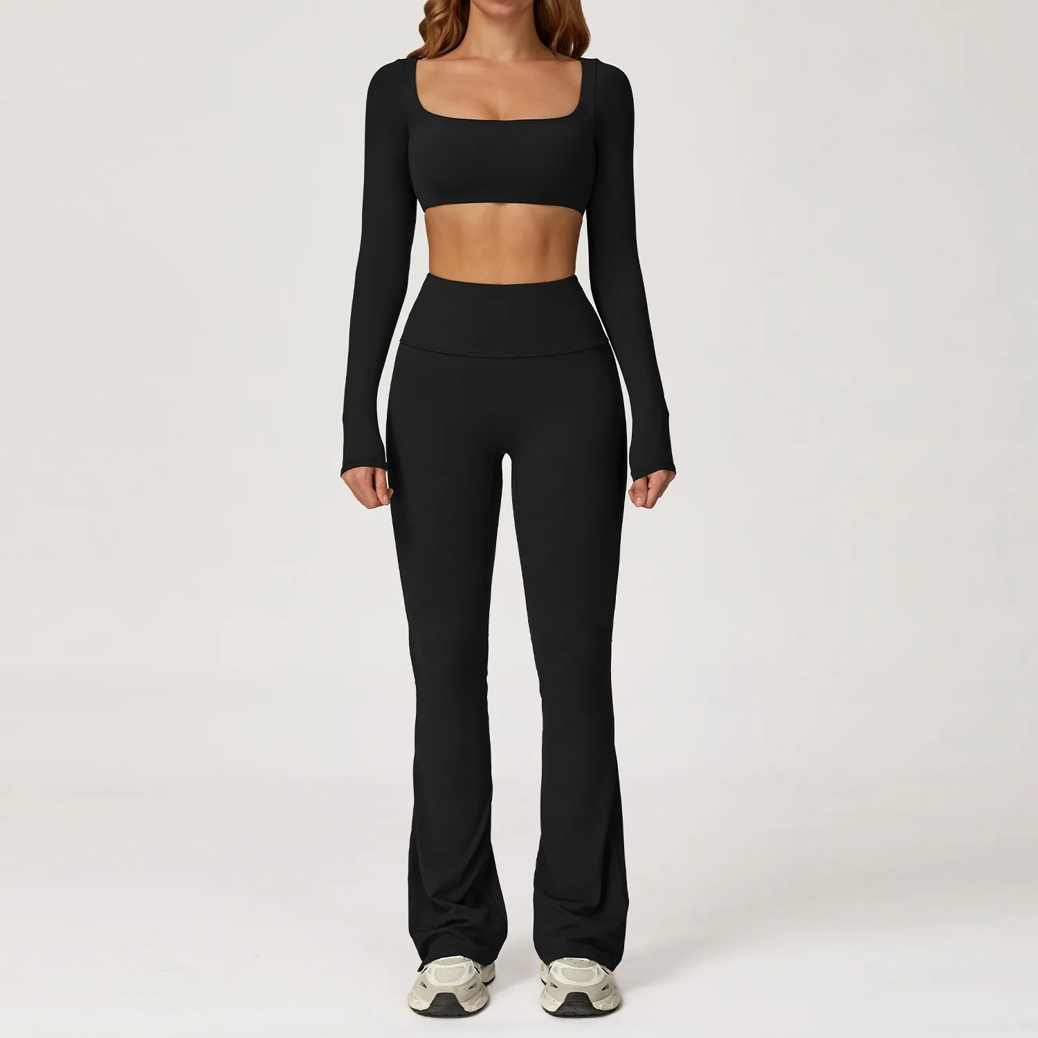 Seamless Yoga Set 2PCS Sportswear Women Workout Clothes Athletic Wear Gym Legging Fitness Bra Crop Top Long Sleeve Sports Suits