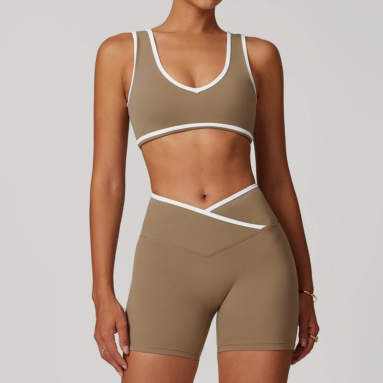 2 Pieces Gym Set Women's Sportswear Sports Bra Top High-waisted Long Pants Tracksuits Suitable For Outdoor Sports Workout Suit