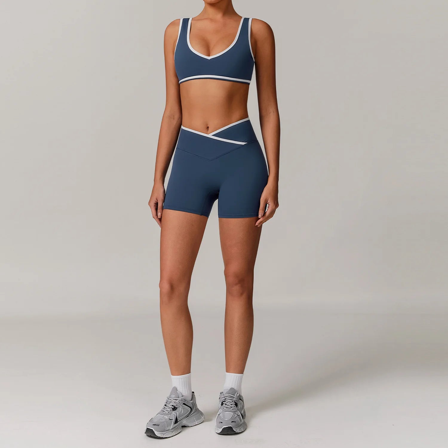 2 Pieces Gym Set Women's Sportswear Sports Bra Top High-waisted Long Pants Tracksuits Suitable For Outdoor Sports Workout Suit