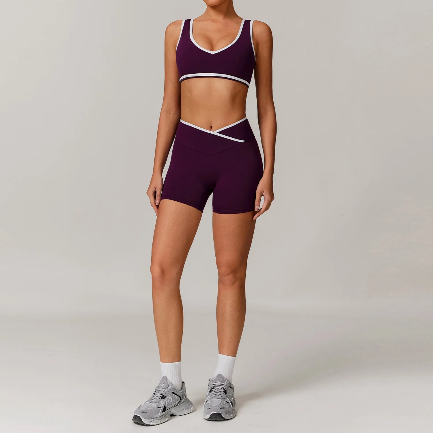 2 Pieces Gym Set Women's Sportswear Sports Bra Top High-waisted Long Pants Tracksuits Suitable For Outdoor Sports Workout Suit