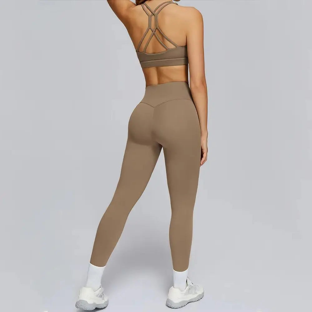 Yoga Set 2 Pieces Sports Suits Women Sportswear Yoga Clothes Athletic Wear Women's Tracksuits Gym Workout Legging Fitness Bra