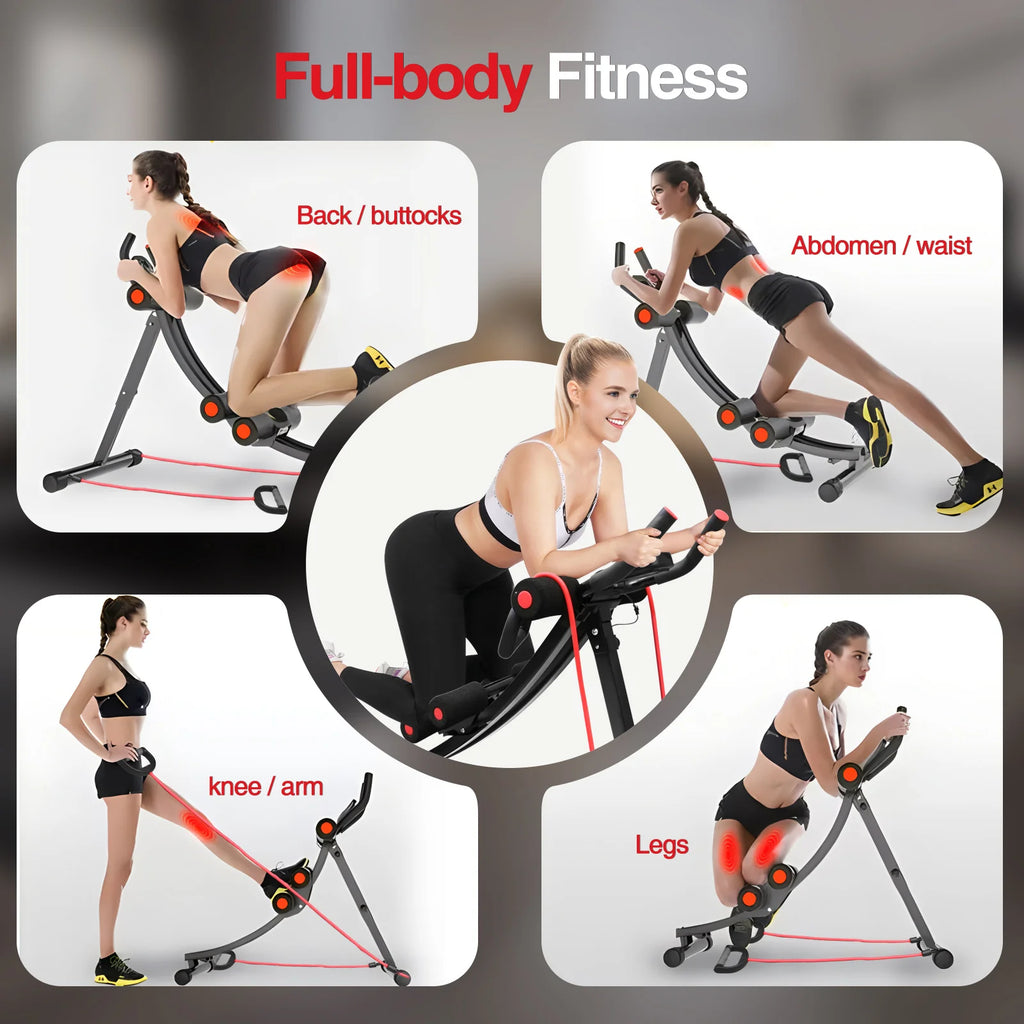 GIKPAL Ab Workout Machine – Foldable Core Trainer with LCD, 440lbs Max