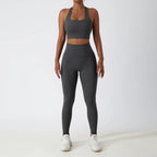 2Pcs Yoga Set Women Gym Set Workout Clothes High Waist Leggings Yoga Shorts Sports Bra  Crop Top Long Sleeve Suits Tracksuits