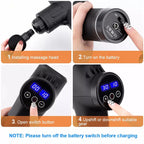 Deep Tissue Massage Gun – Electric Muscle Massager for Body, Neck & Back