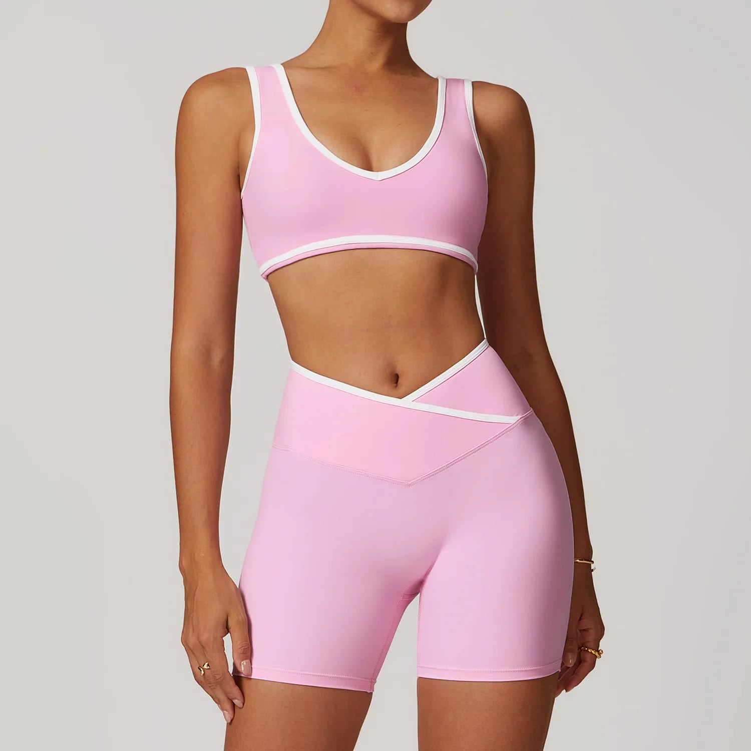 2 Pieces Gym Set Women's Sportswear Sports Bra Top High-waisted Long Pants Tracksuits Suitable For Outdoor Sports Workout Suit
